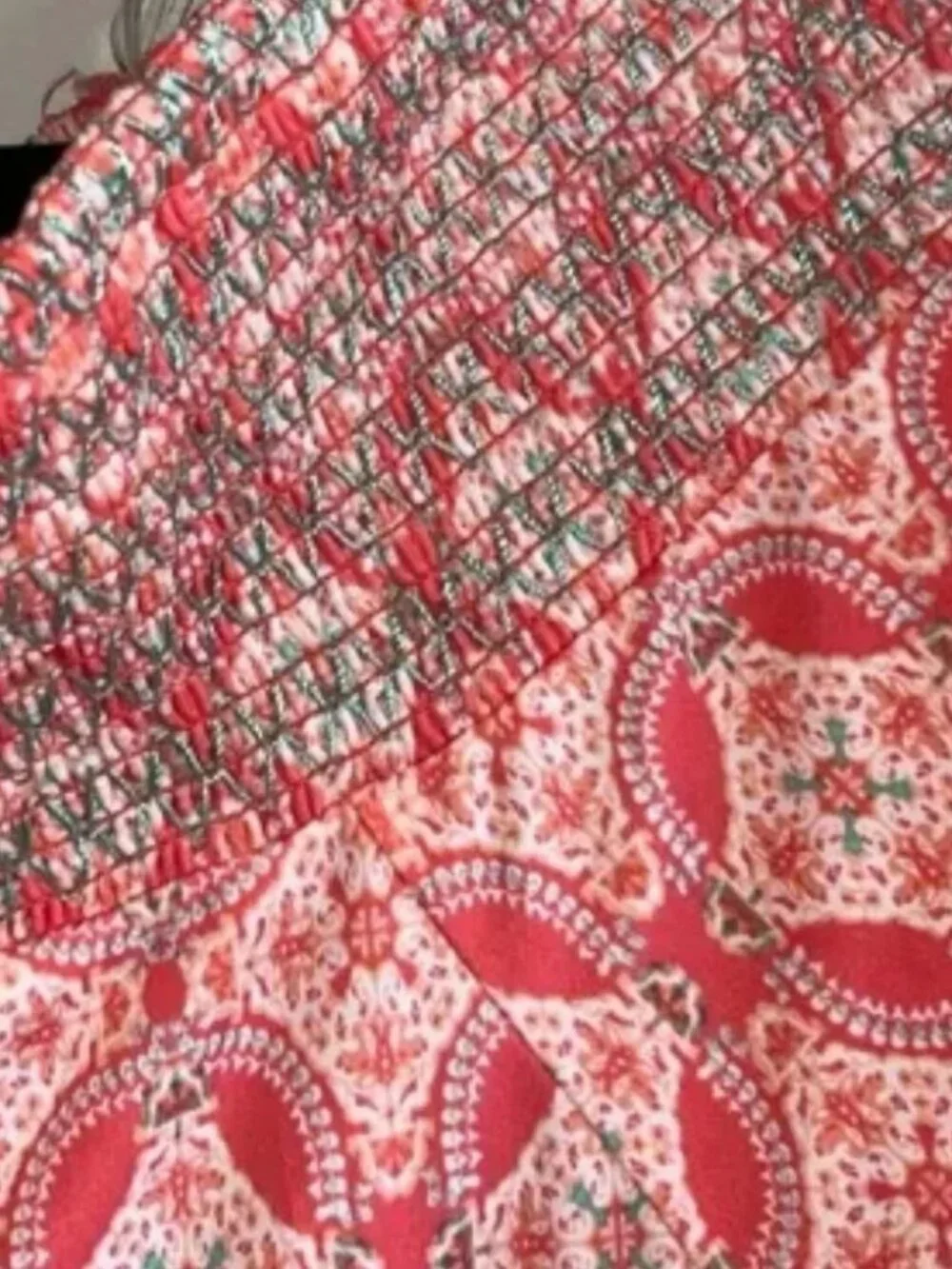 Cabana Life Coral Tide Smocked Off-Shoulder UPF 50+ Dress XL - Picture 3 of 7